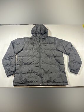 Eddie Bauer Down Jacket Puffer Wide Channel Hooded Zip Black EB650 Mens XL